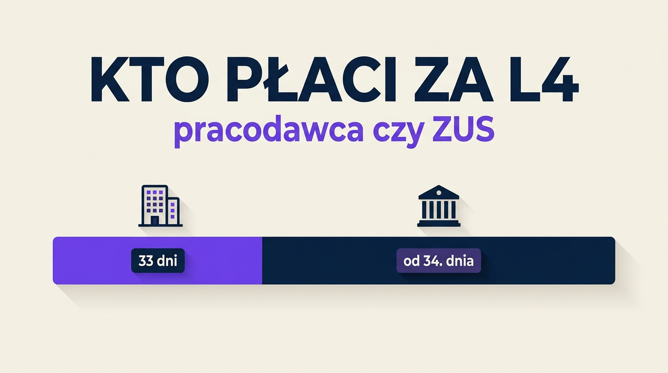 Oś czasu: 33 dni pracodawca, od 34. dnia ZUS